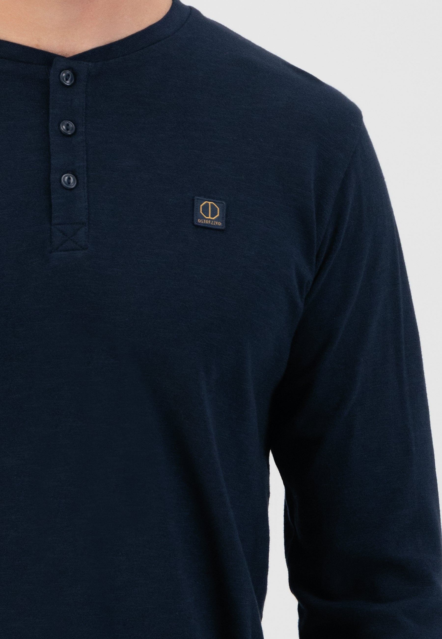 Henley Long Sleeve in Navy by Dstrezzed