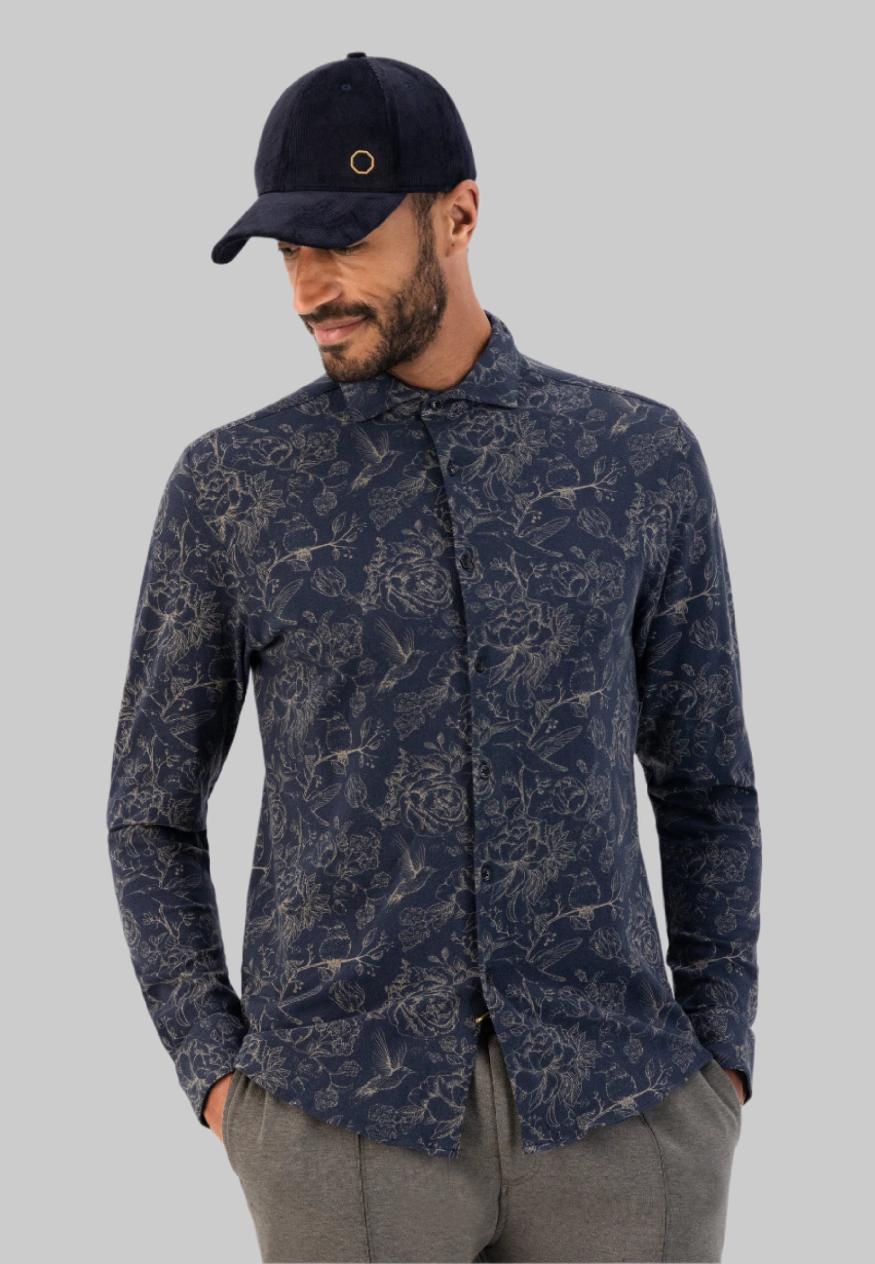 Hidden Birds Jersey Knit Shirt