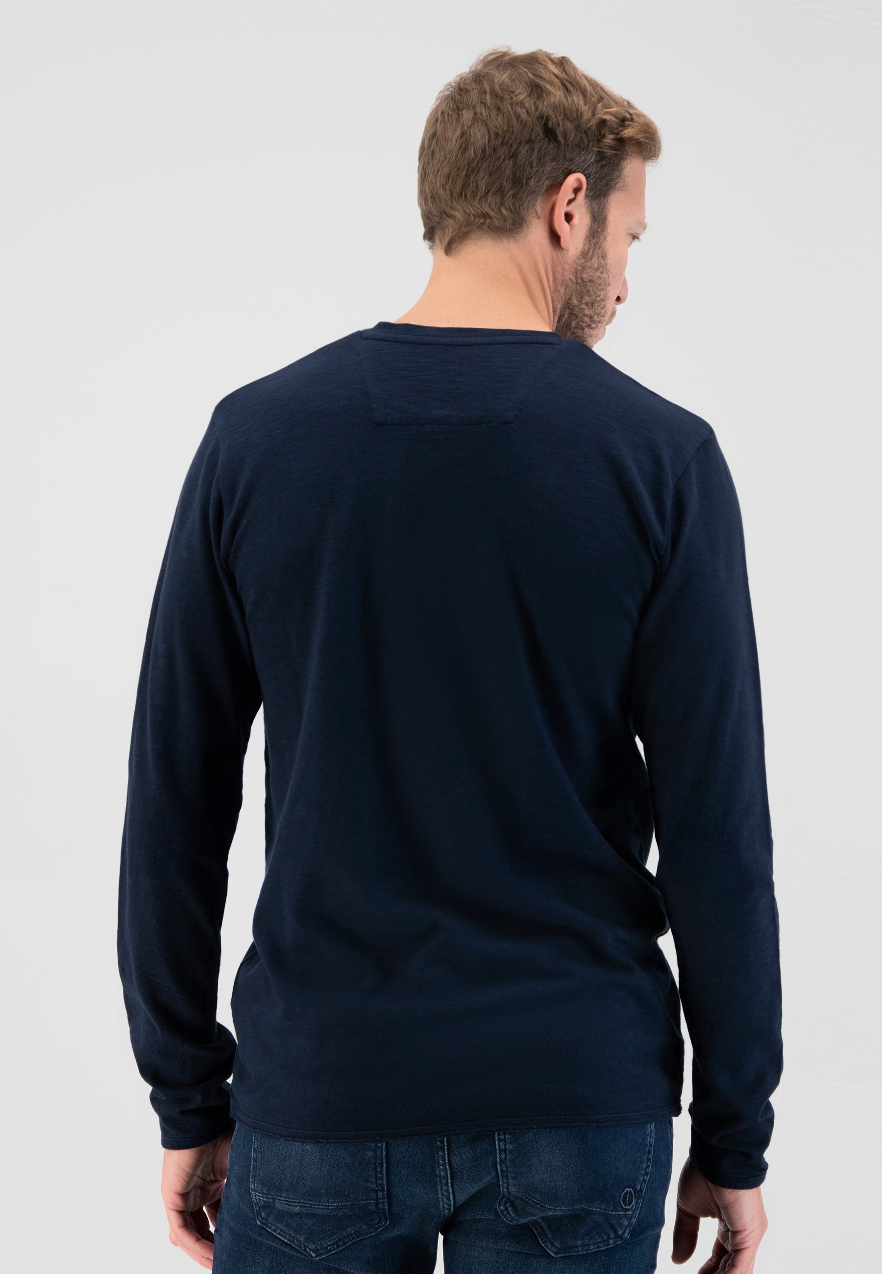 Henley Long Sleeve in Navy by Dstrezzed