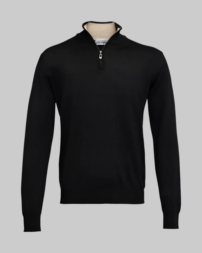 Black Zip Merino