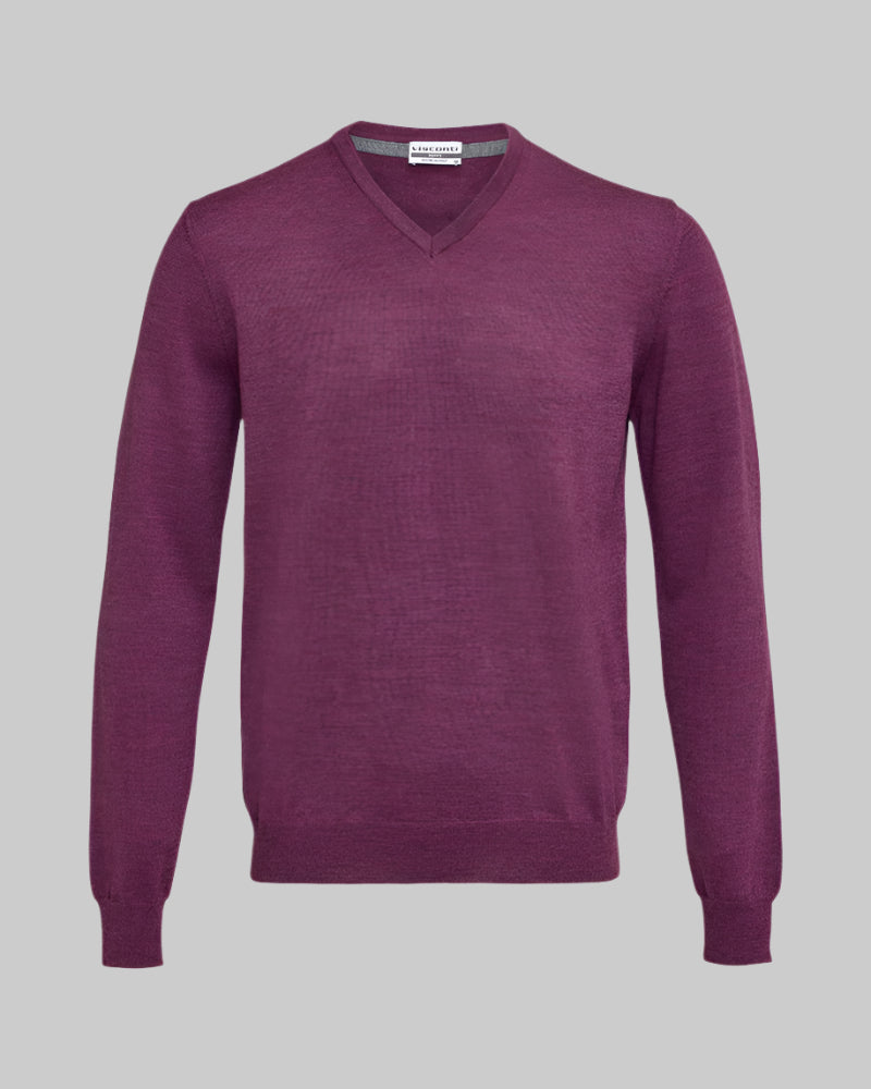 Grape V Neck Merino