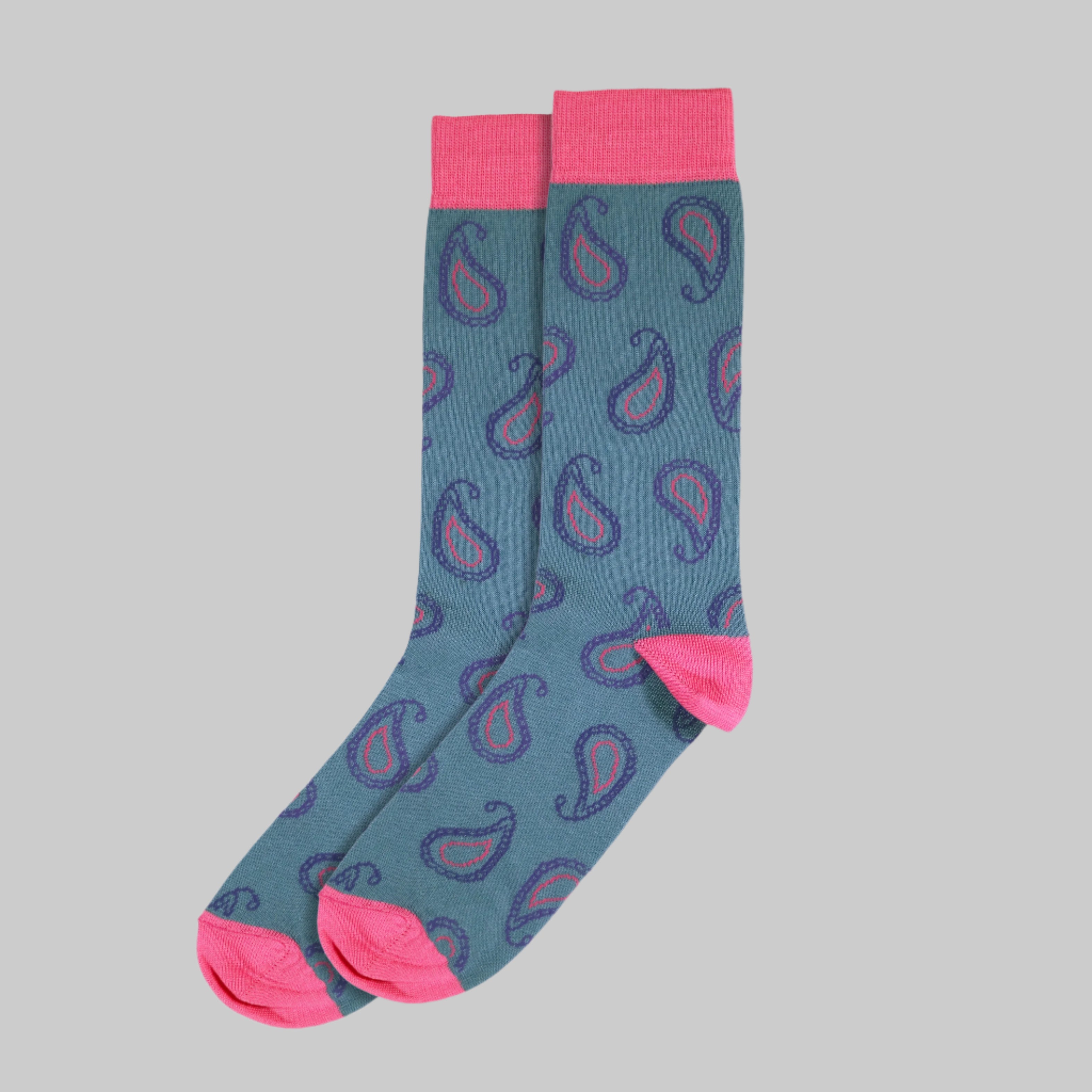 Steel Blue Paisley Sock