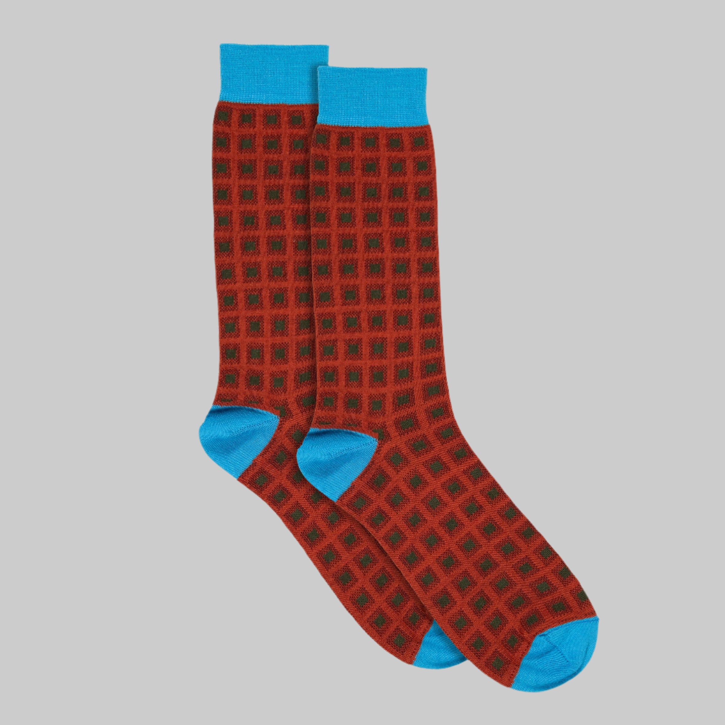 Rust Multi Square Sock
