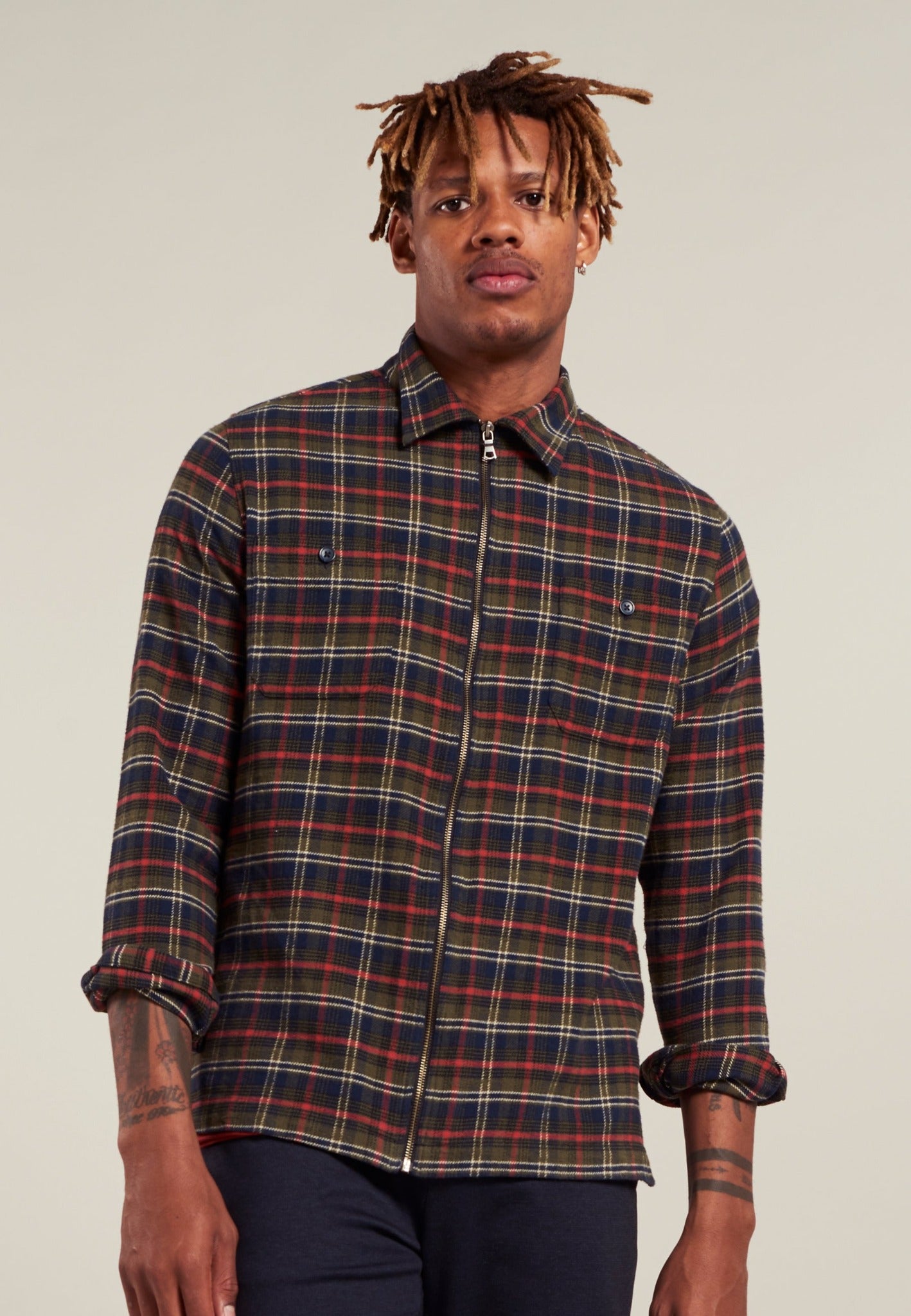 Check Flannel Shirt Jacket in by Dstrezzed