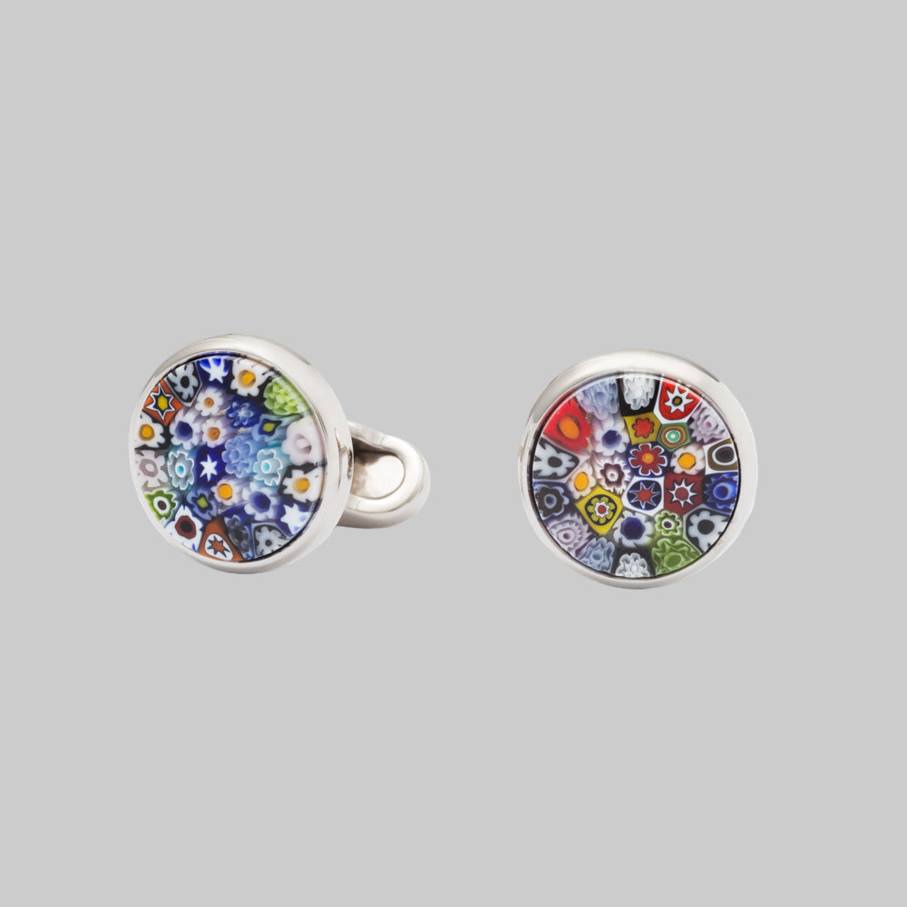 Multi Colour Murano - Cufflinks with Venetian Glasses