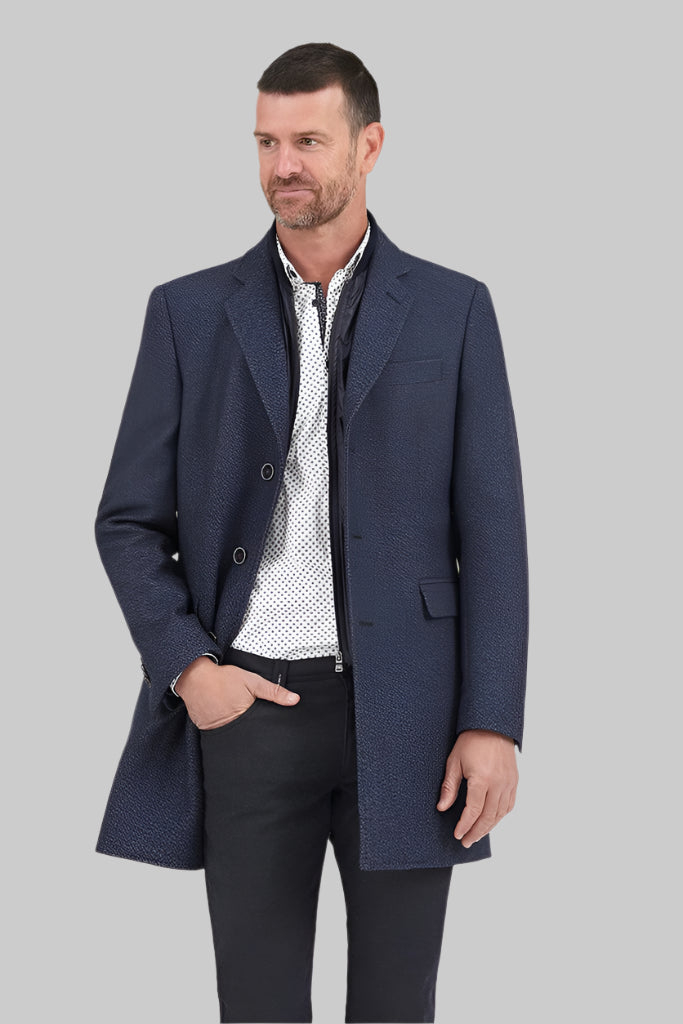 Navy Textured Coat