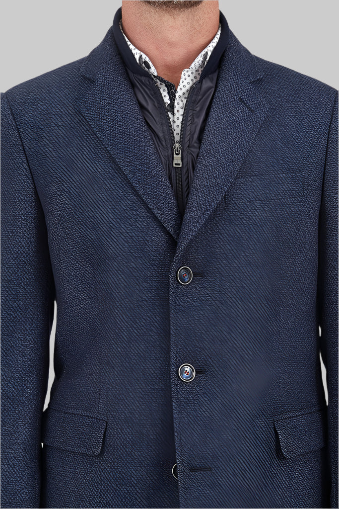 Navy Textured Coat