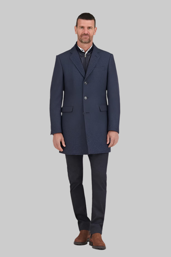 Navy Textured Coat