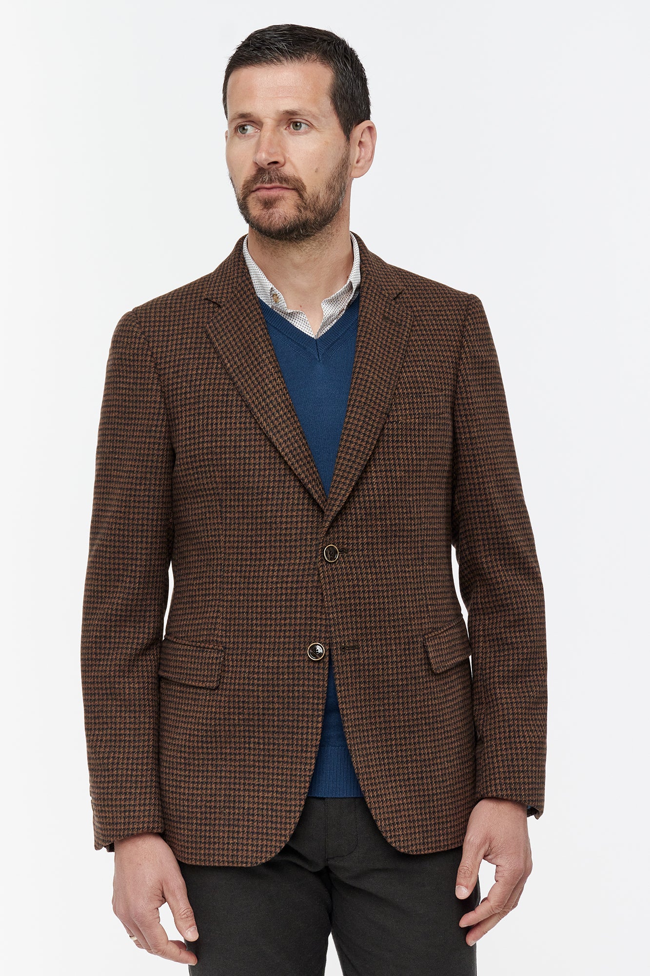 Chocolate Hounds tooth Blazer
