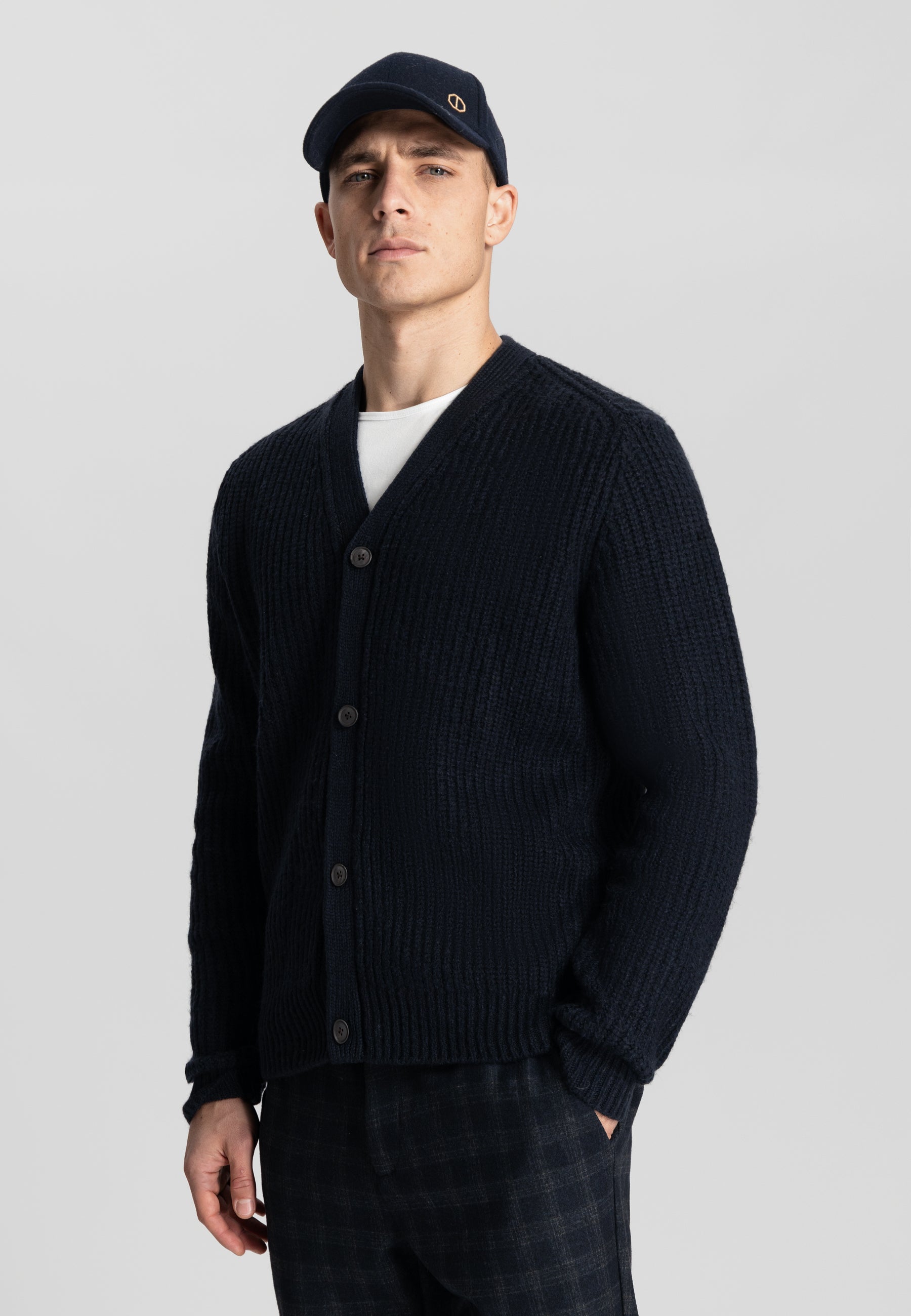 Cable Navy Cardigan