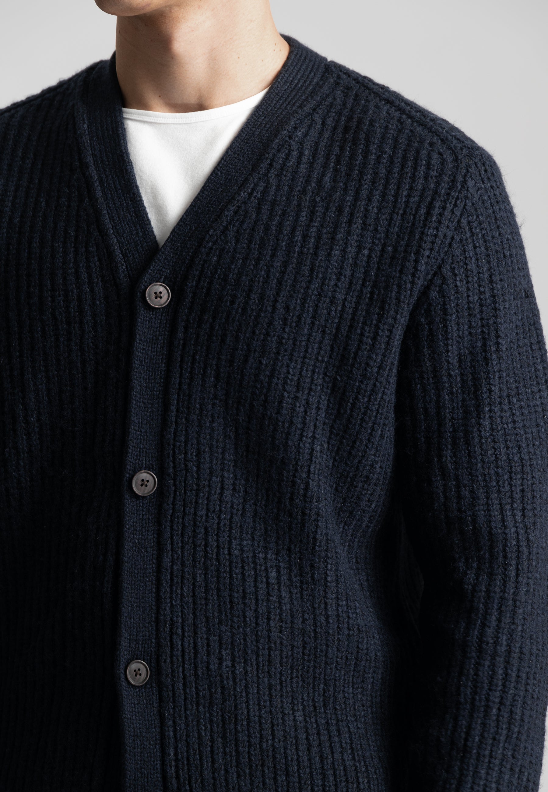 Cable Navy Cardigan