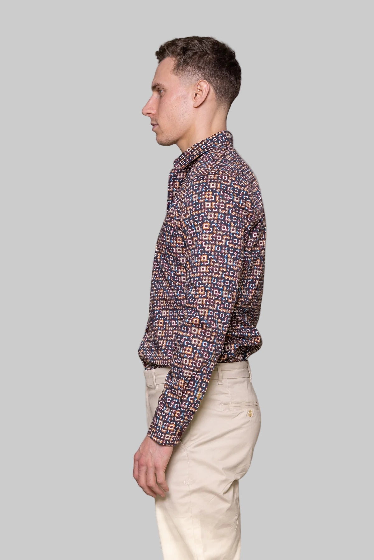 Beaumont Floral Shirt Bordeaux by Cutler