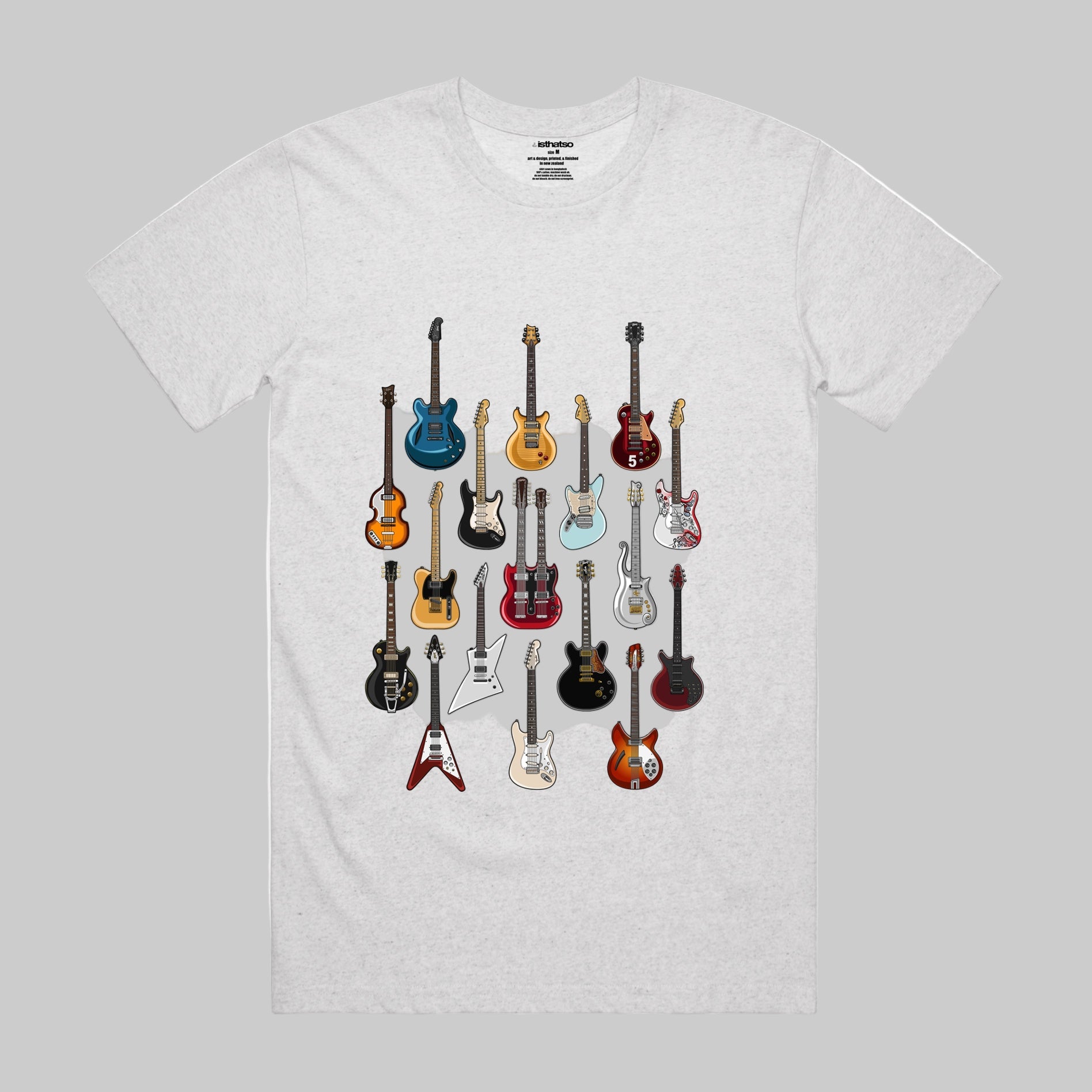Famous Guitars T-Shirt in White Marle
