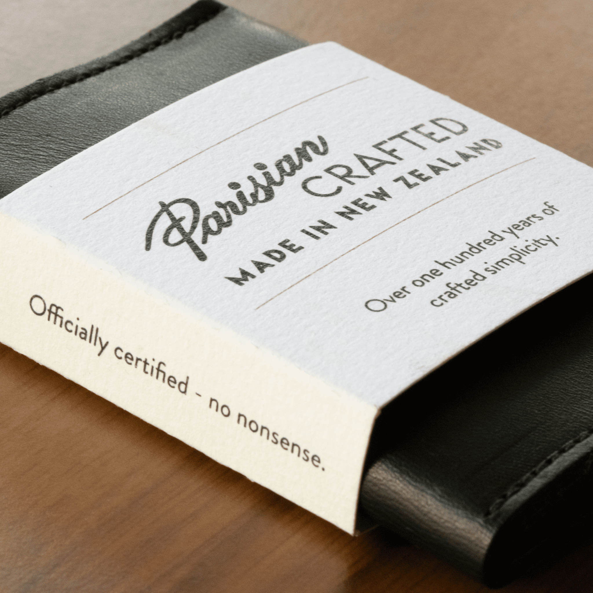 Leather Folded Card Wallet - Black