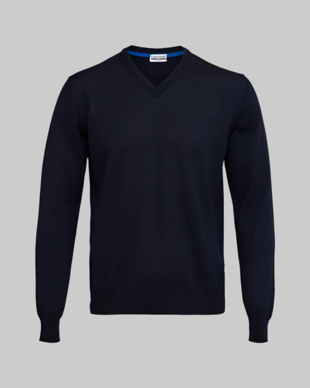 Navy V Neck Merino