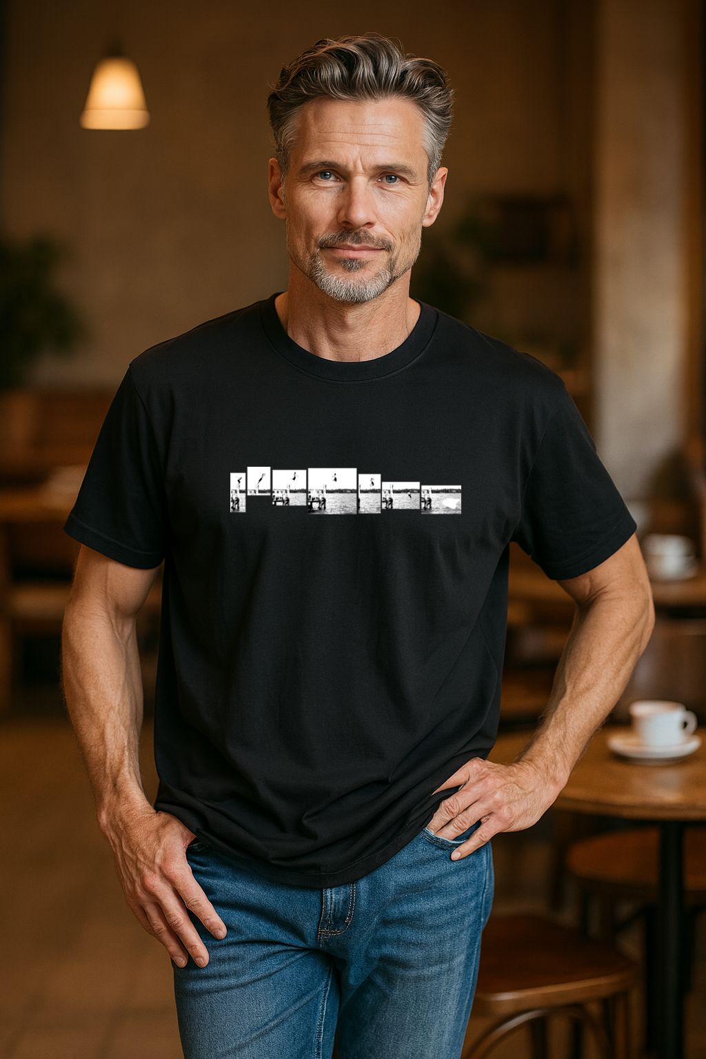 Wharf Jumping T-Shirt in Black