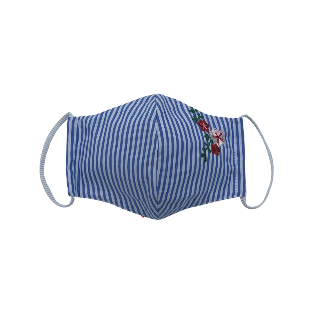 Face Mask - Red Floral Stripe