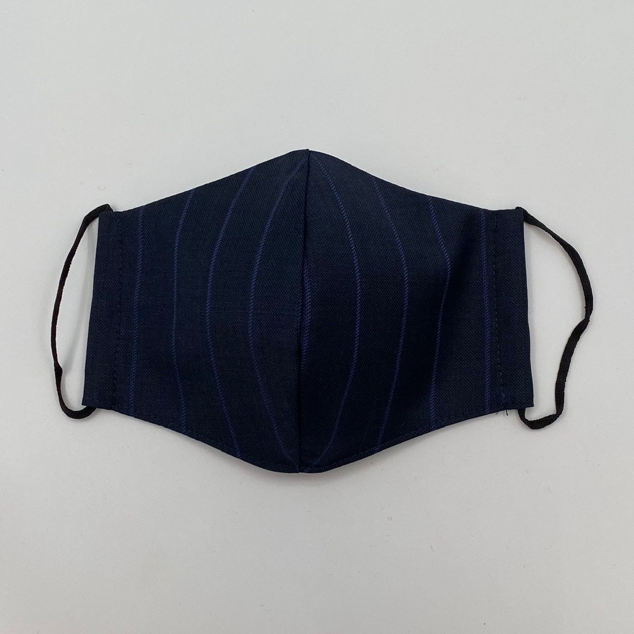 Face Mask - Navy Blue Stripe with Grey and White