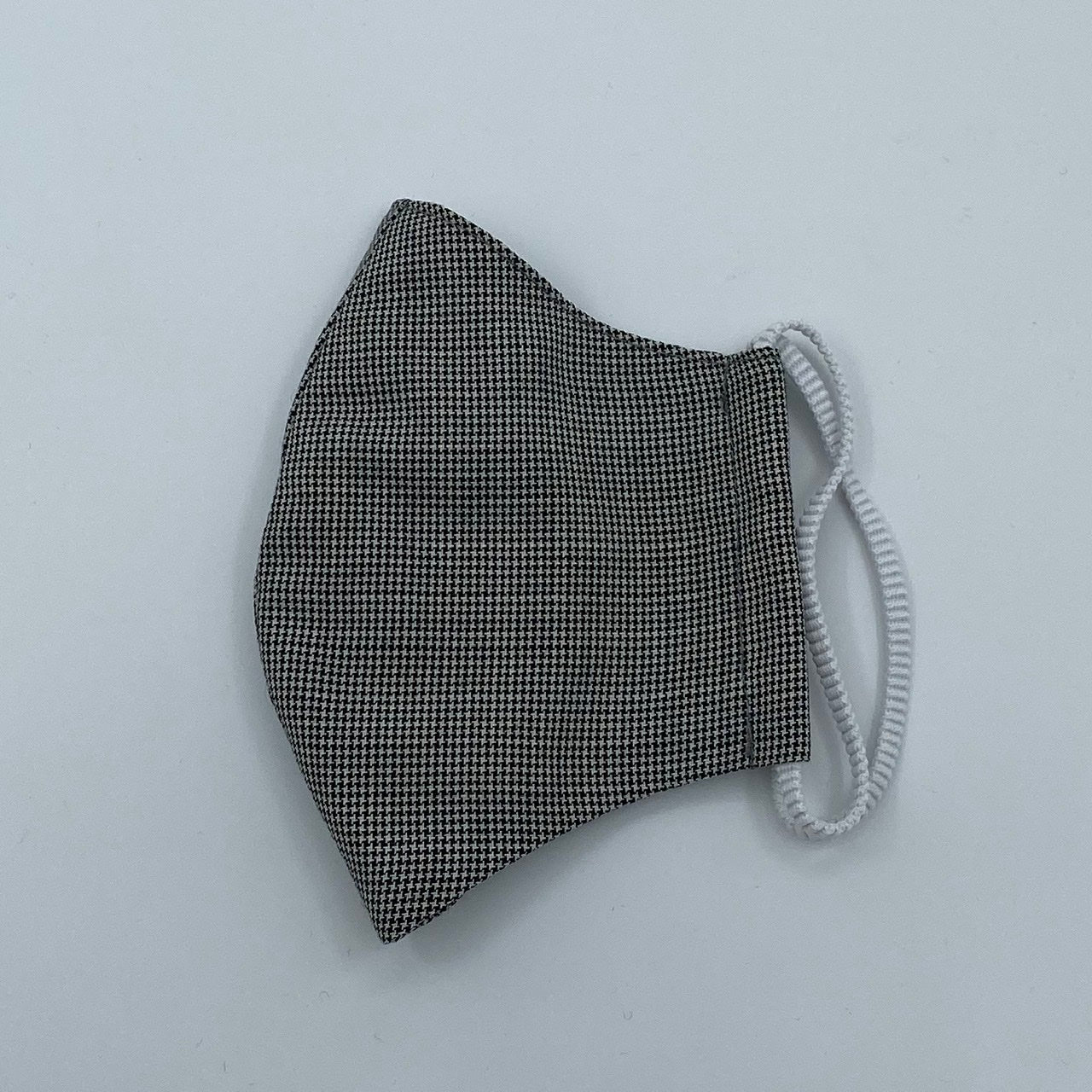 Face Mask - Houndstooth with Grey Stripe