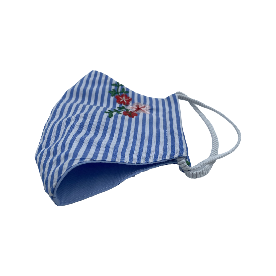 Face Mask - Red Floral Stripe