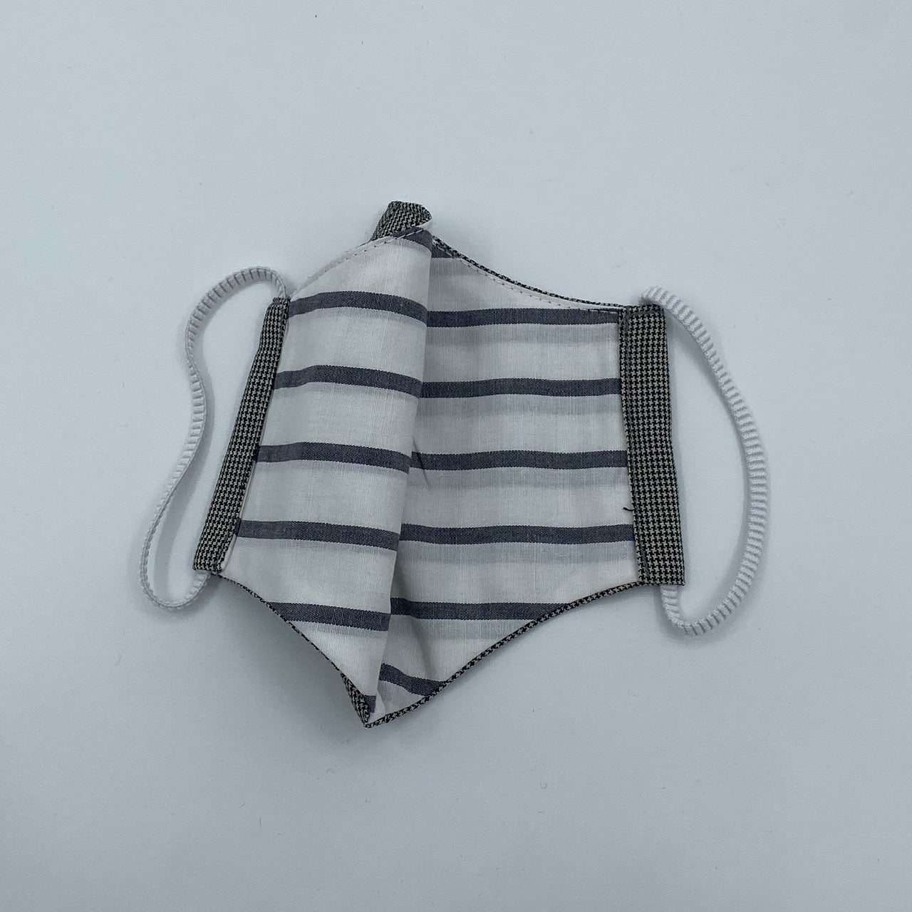 Face Mask - Houndstooth with Grey Stripe